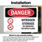 Signmission Nitrogen Storage No Smoking No Open Flame Danger Sign, Vinyl Decal, 10in W x 7in L, 2PK OS-2PACK-DS-D-710-L-1459 - alternate 2